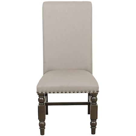 Transitional Upholstered Dining Chair with Nailheads