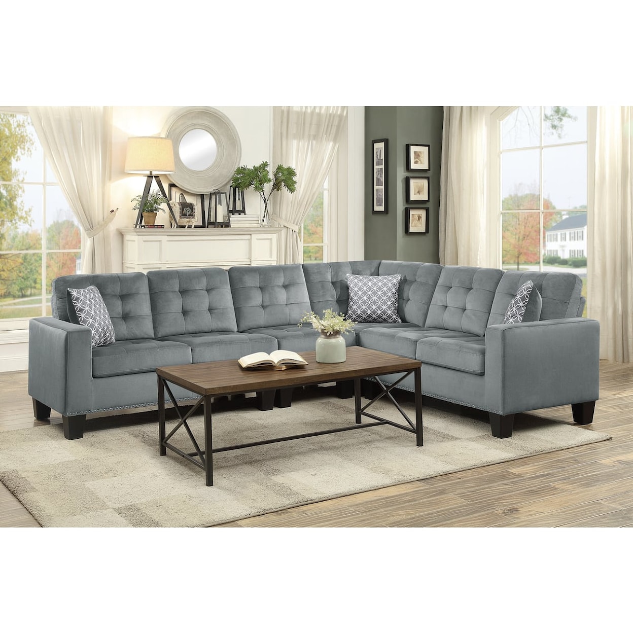 Homelegance Furniture Lantana 2-Piece Reversible Sectional