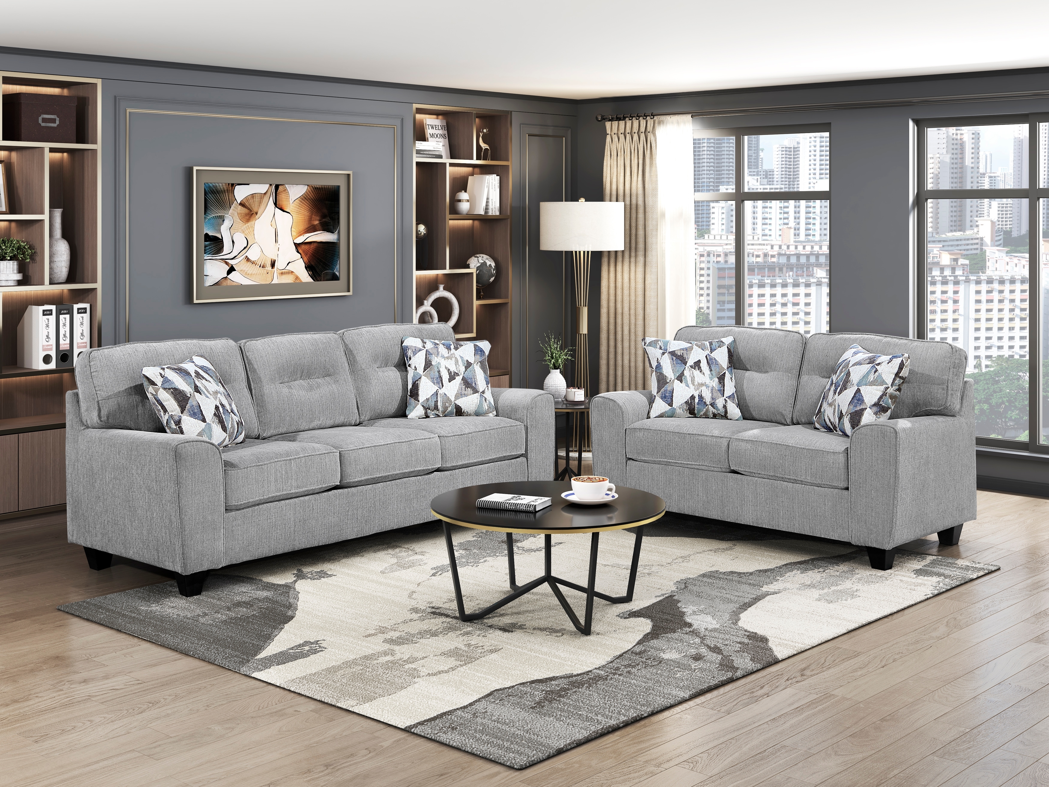Homelegance Bennett Sofa with Accent Pillows