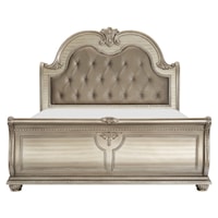 Glam Queen Bed with Button-Tufting