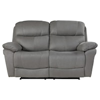 Contemporary Power Double Reclining Love Seat with Power Headrests