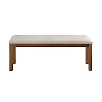 Transitional Dining Bench with Upholstered Seat