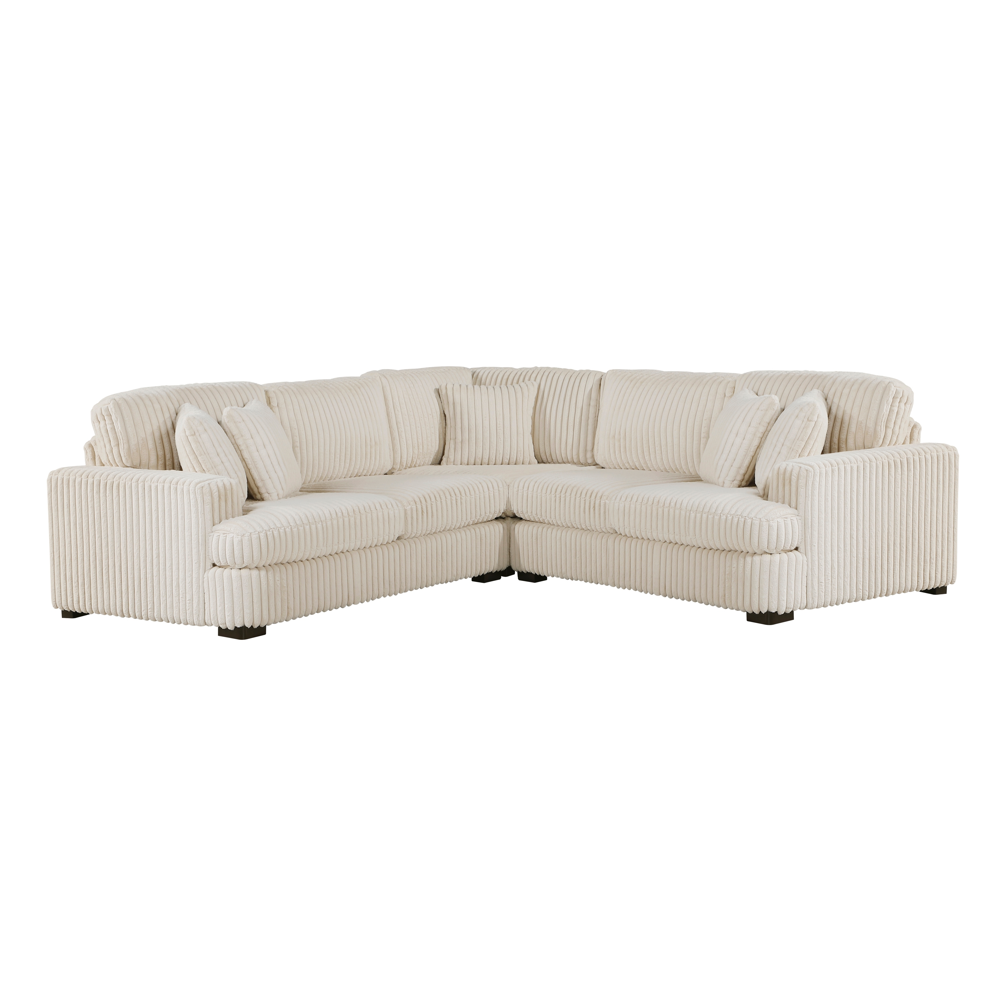 3-pc. L-Shape Corduroy Sectional Sofa