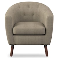 Mid-Century Modern Accent Chair with Tufted Seatback