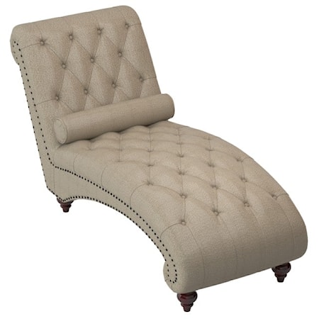 Traditional Chaise with Nailhead Trim