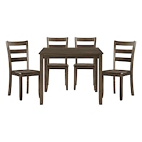 Transitional 5-Piece Dinette Set with Slat-Back Chairs