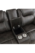 Homelegance Gainesville Casual Manual Reclining Loveseat with Storage Console