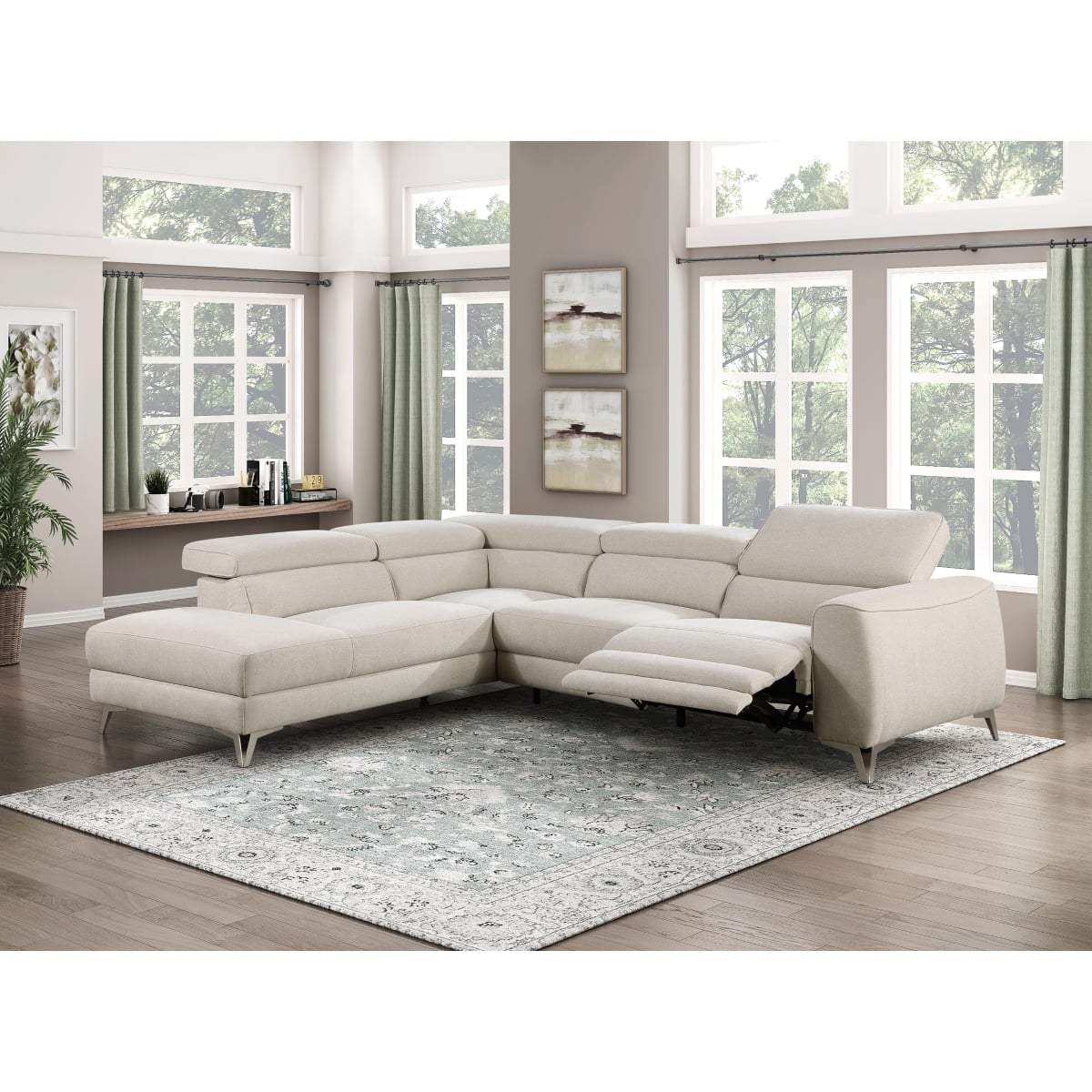 Homelegance Bienvenue 2-Piece Power Reclining Sectional
