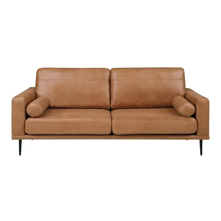 Mid-Century Modern 2-Seat Sofa with Metal Legs