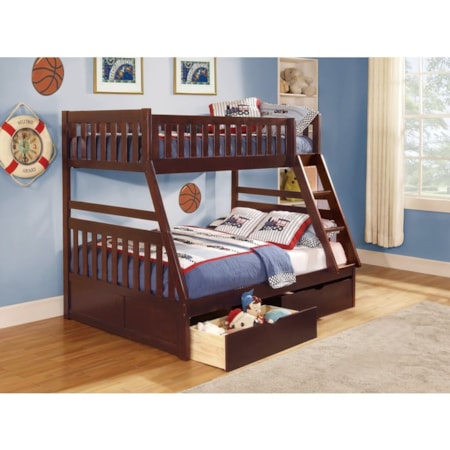 Twin/Full Bunk Bed with Storage Boxes