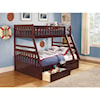Homelegance Rowe Twin/Full Bunk Bed with Storage Boxes