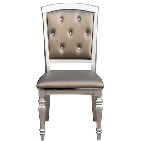 Glam Side Chair with Crystal Tufted Back