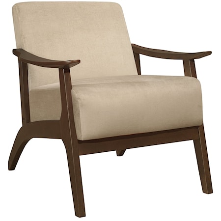 Transitional Accent Chair with Wood Frame