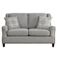 Transitional Loveseat with Nailhead Trim