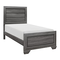 Rustic Twin Panel Bed with Gray Finish