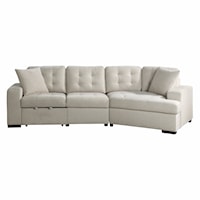 Casual 2-Piece Sectional Sofa with Pull-Out Ottoman