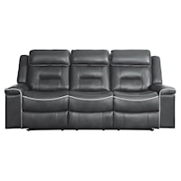 Contemporary Double Lay Flat Reclining Sofa