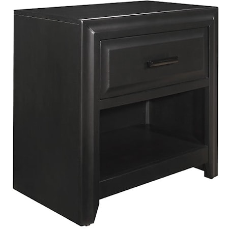 Contemporary Nightstand with Drawer and Cubby