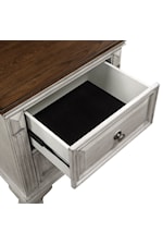 Homelegance Marquette Transitional 2-Drawer Nightstand with Framed Molding