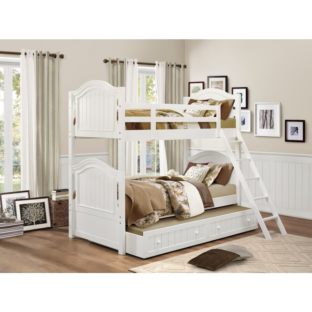 Homelegance Furniture Clementine Twin/Twin Bunk Bed with Twin Trundle