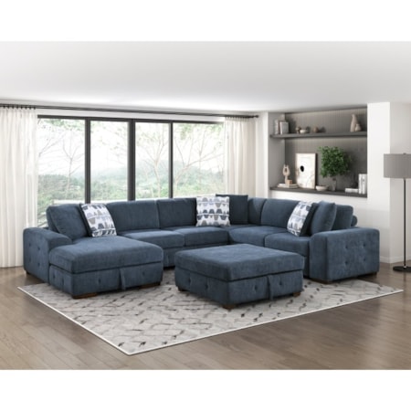 4-Piece Sectional Sofa with Ottoman