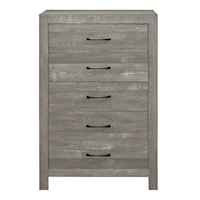 Transitional 5-Drawer Bedroom Chest with Metal Center Glides