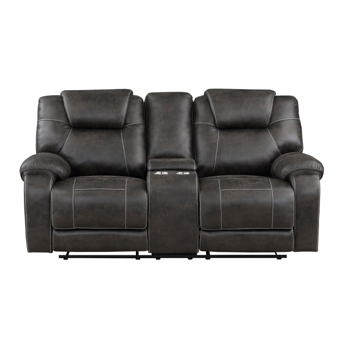 Gainesville 8560PM2 Casual Manual Reclining Loveseat with Storage