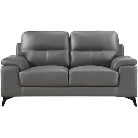 Contemporary Loveseat with Metal Feet