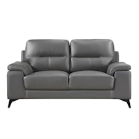 Contemporary Loveseat with Metal Feet
