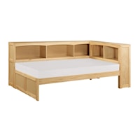 Transitional Corner Twin Bed with Bookcase