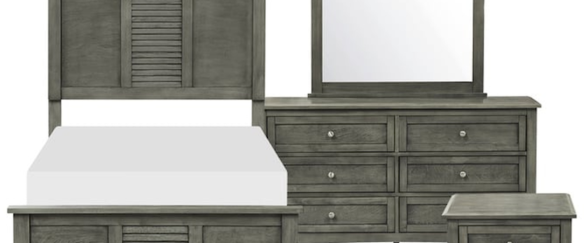 Transitional 4-Piece Twin Bedroom Set with Panel Headboard