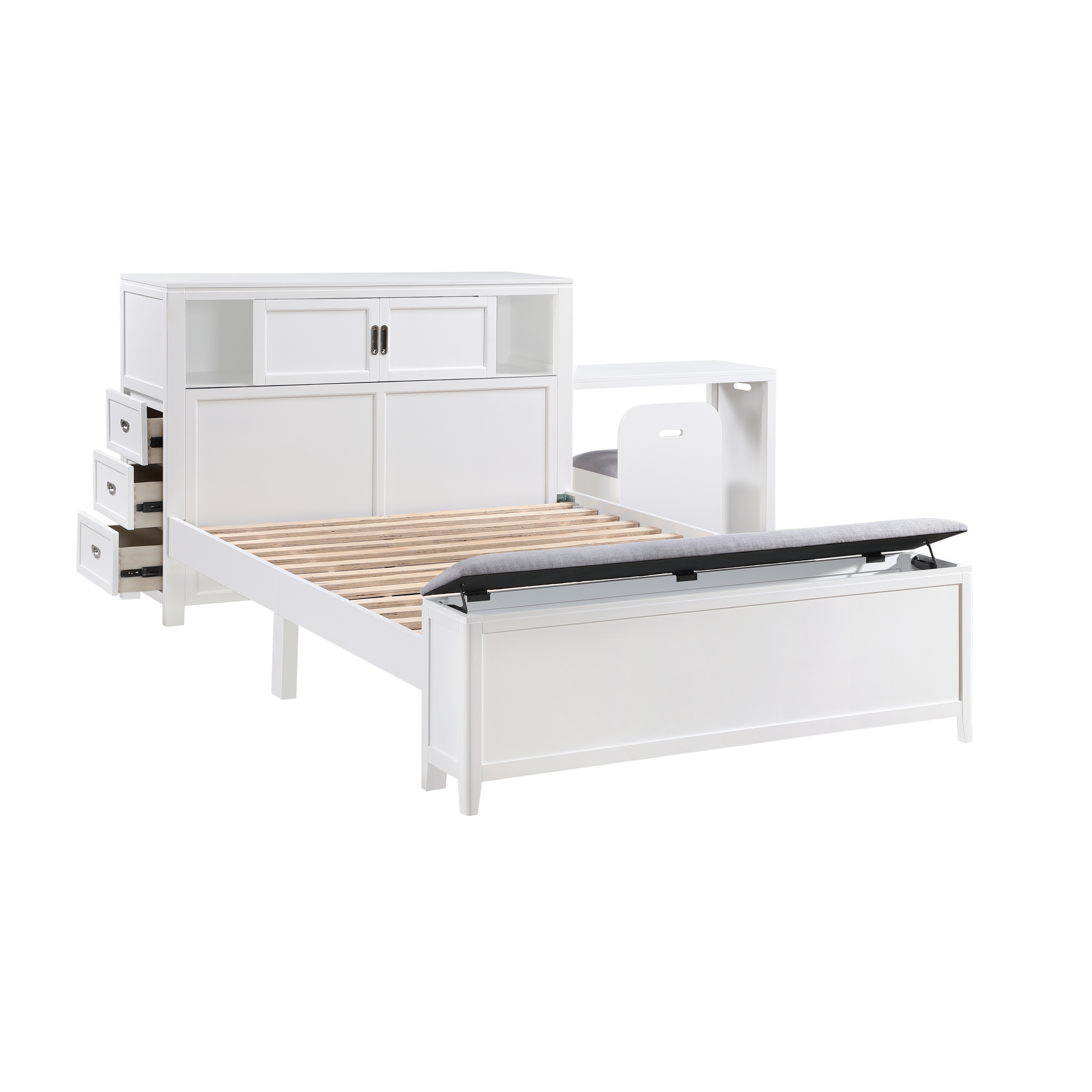 Homelegance Sloane Full Bookcase Bed with Hidden Desk