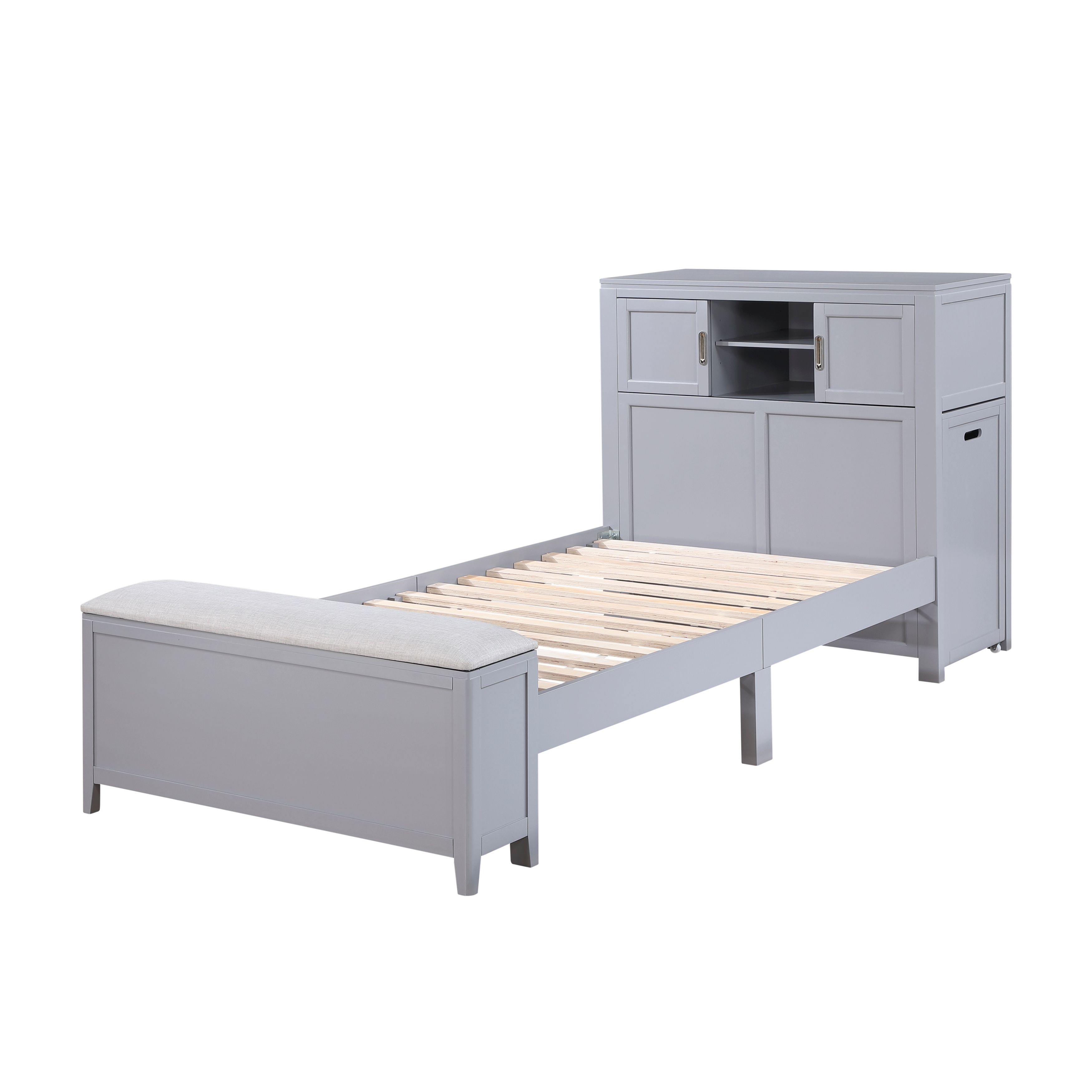 Homelegance Sloane Twin Bookcase Bed with Hidden Desk