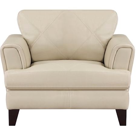 Contemporary Accent Chair with Geometric Stitching Accents