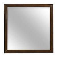 Transitional Square Mirror with Wood Frame