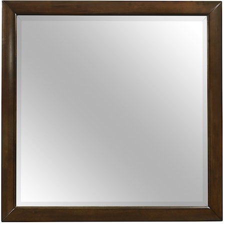 Square Mirror with Wood Frame