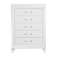 Glam 5-Drawer Bedroom Chest with Acrylic Handles