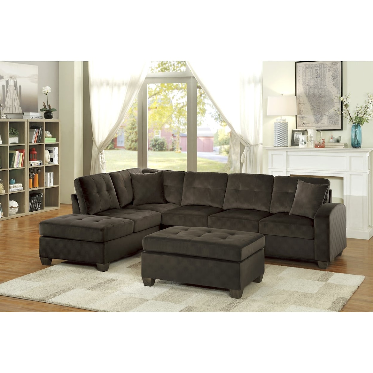Homelegance Emilio 2-Piece Reversible Sectional