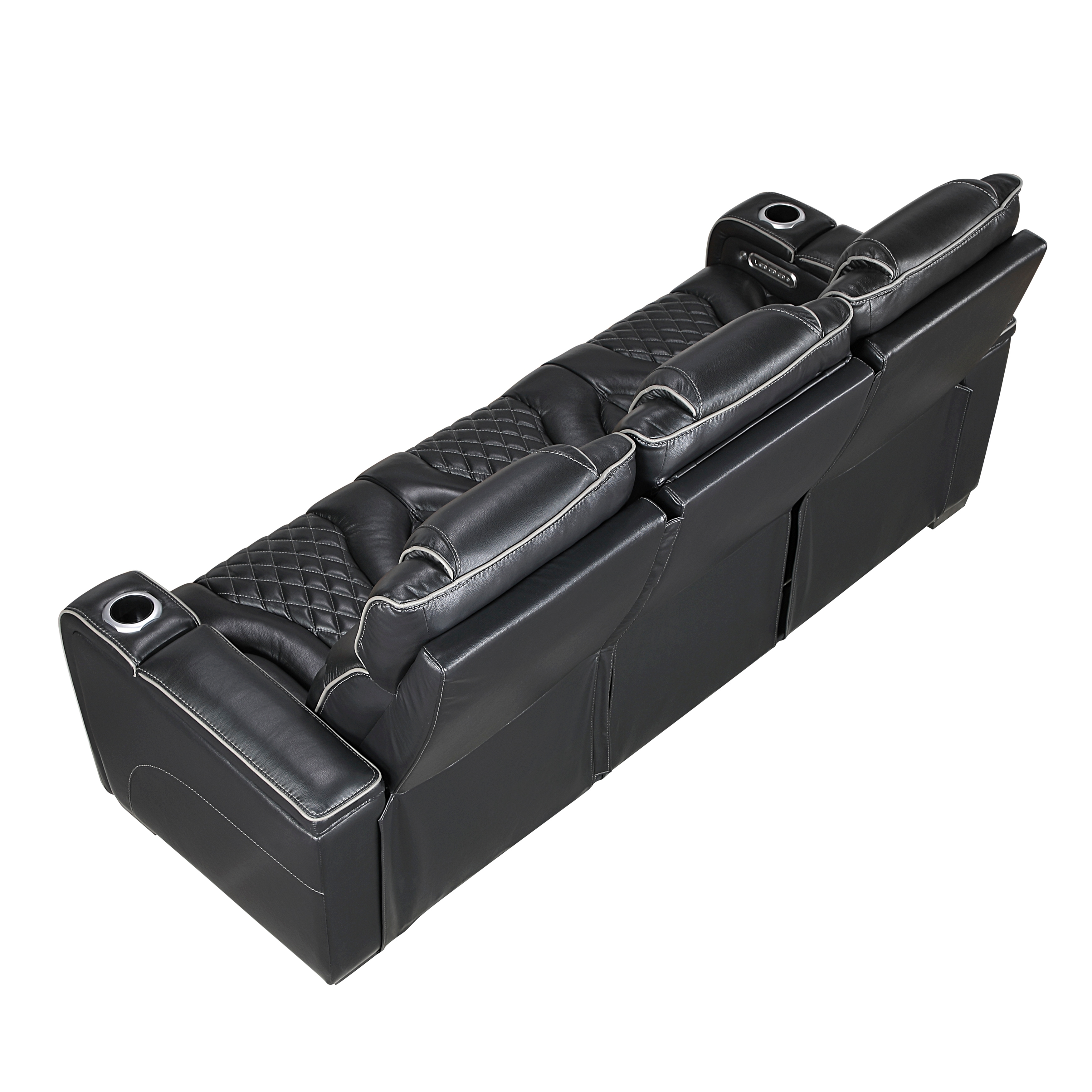 Dual Power Reclining Sofa with LED Lights