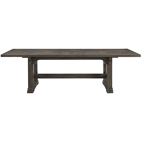 Transitional Dining Table with Self-Storing Leaf