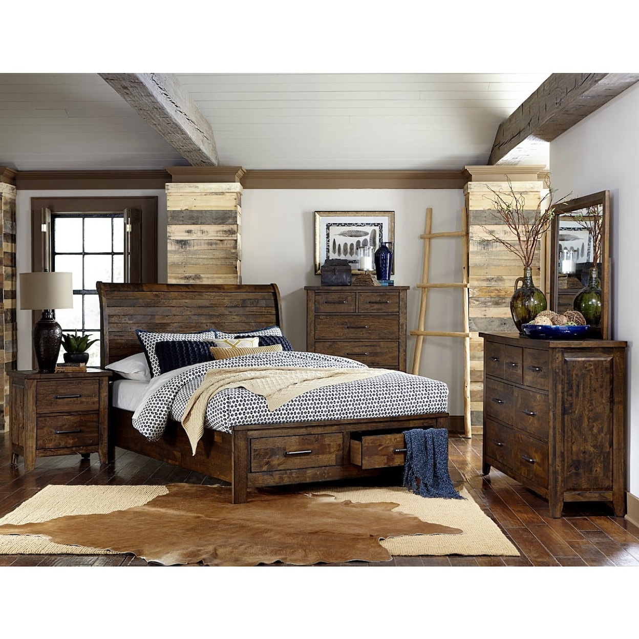 Homelegance Furniture Jerrick Queen Sleigh  Bed with FB Storage