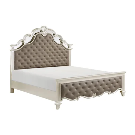 Traditional King Bed with Scrollwork Detailing