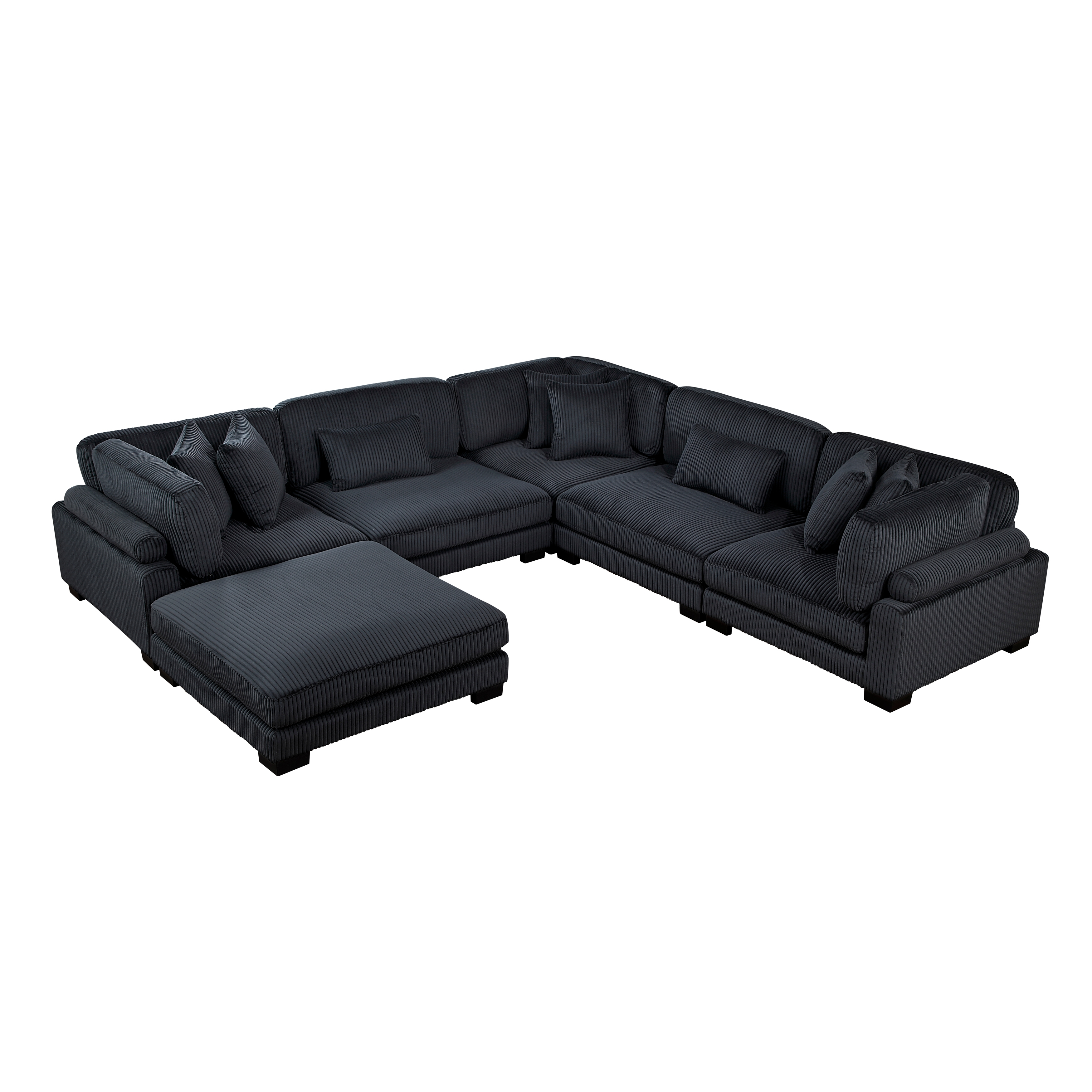 6-Piece Sectional Sofa with Ottoman