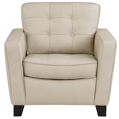 Contemporary Tufted Chair with Tapered Legs