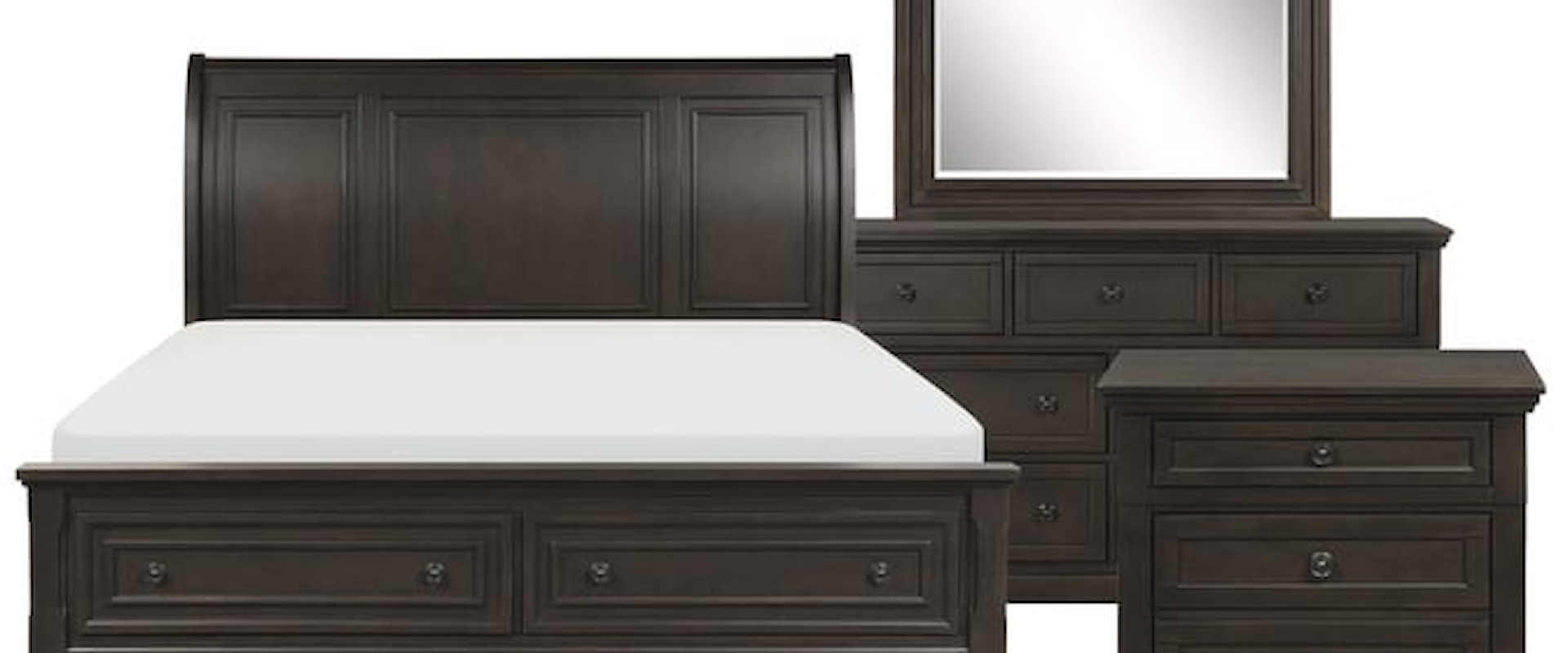 Transitional 4-Piece Queen Bedroom Set