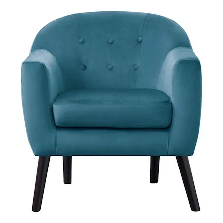 Mid-Century Modern Accent Chair with Button-Tufted Back