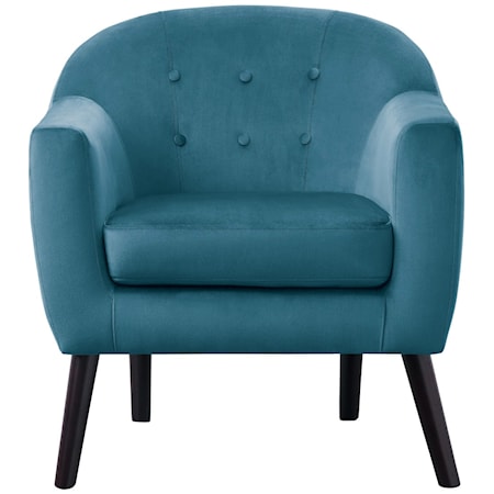 Mid-Century Modern Accent Chair with Button-Tufted Back