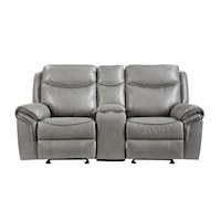 Casual Reclining Loveseat with Center Console and USB Ports