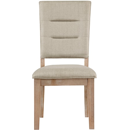 Rustic Upholstered Dining Side Chair with Open Back