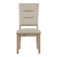 Rustic Upholstered Dining Side Chair with Open Back
